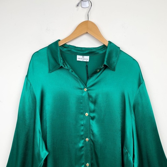 NWT Chloe Kristyn Blouse Green Size 2X - Picture 4 of 10